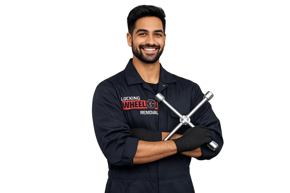 Locking wheel nut removal specialist with tools