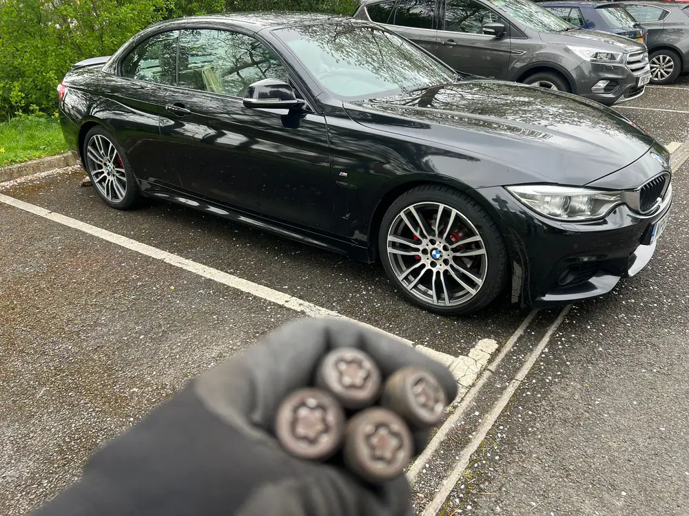 Emergency mobile lock nut removal for roadside assistance