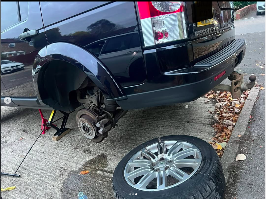 Wheel after professional lock nut removal